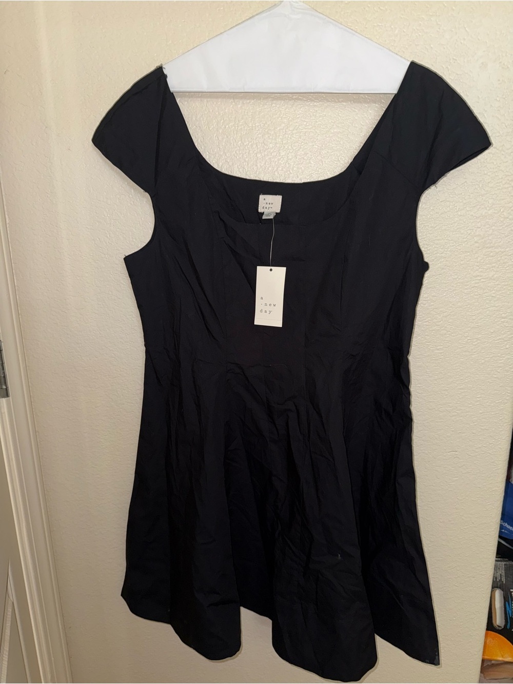 a new day Black Mini Dress with Scoop Neck